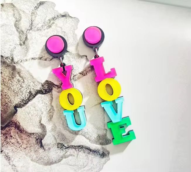 Acrylic Love You earrings