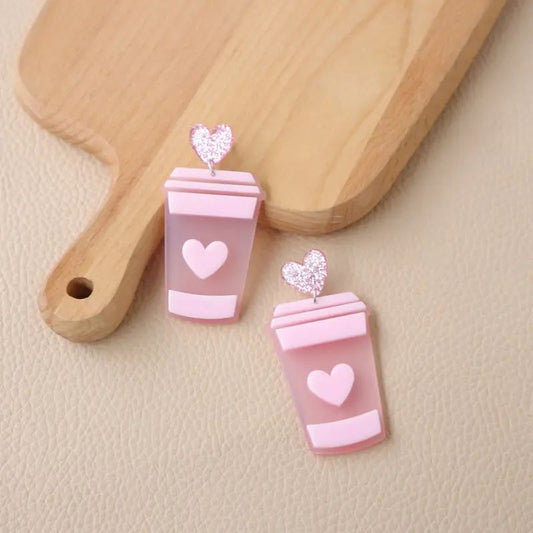 Pink Acrylic Earrings