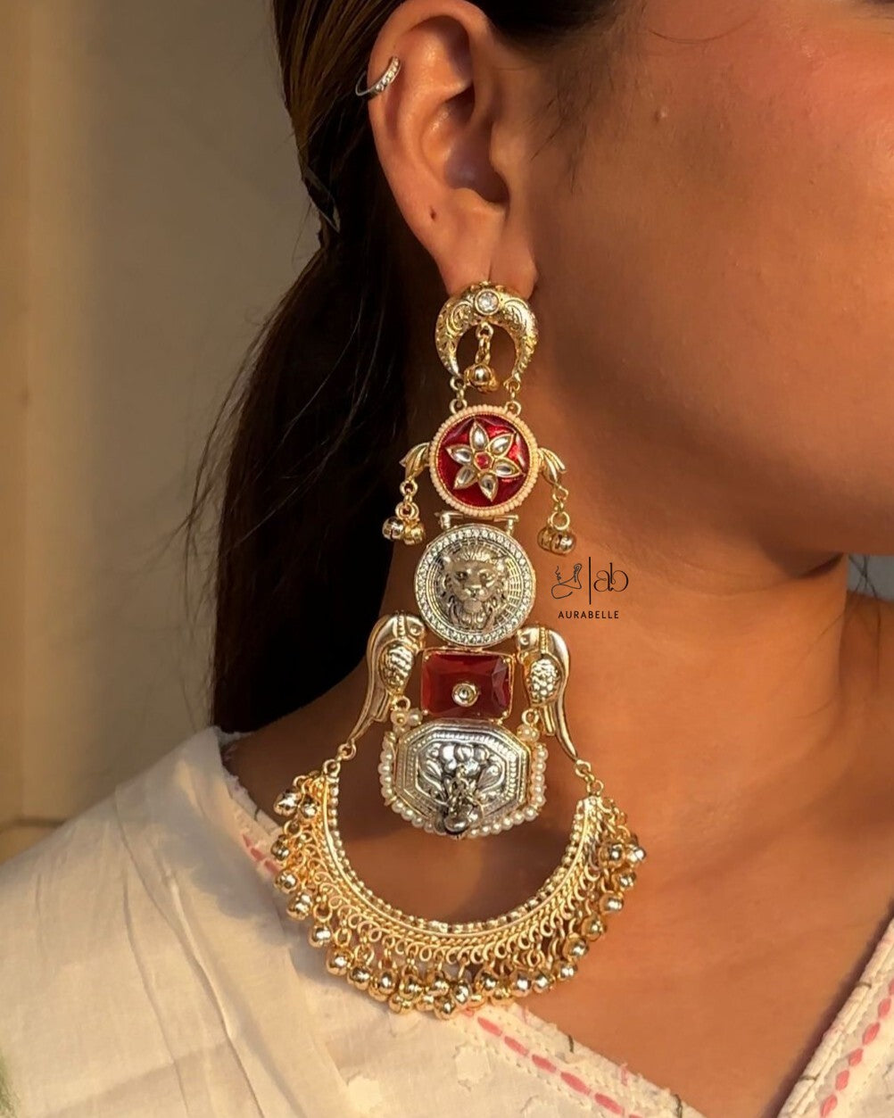 Rani Noor Chandbali - Red