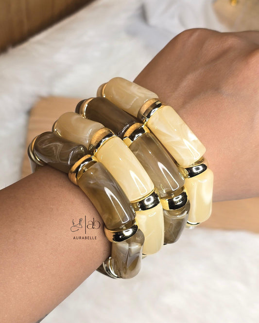 Retro Acrylic Chunky Bracelets- SET