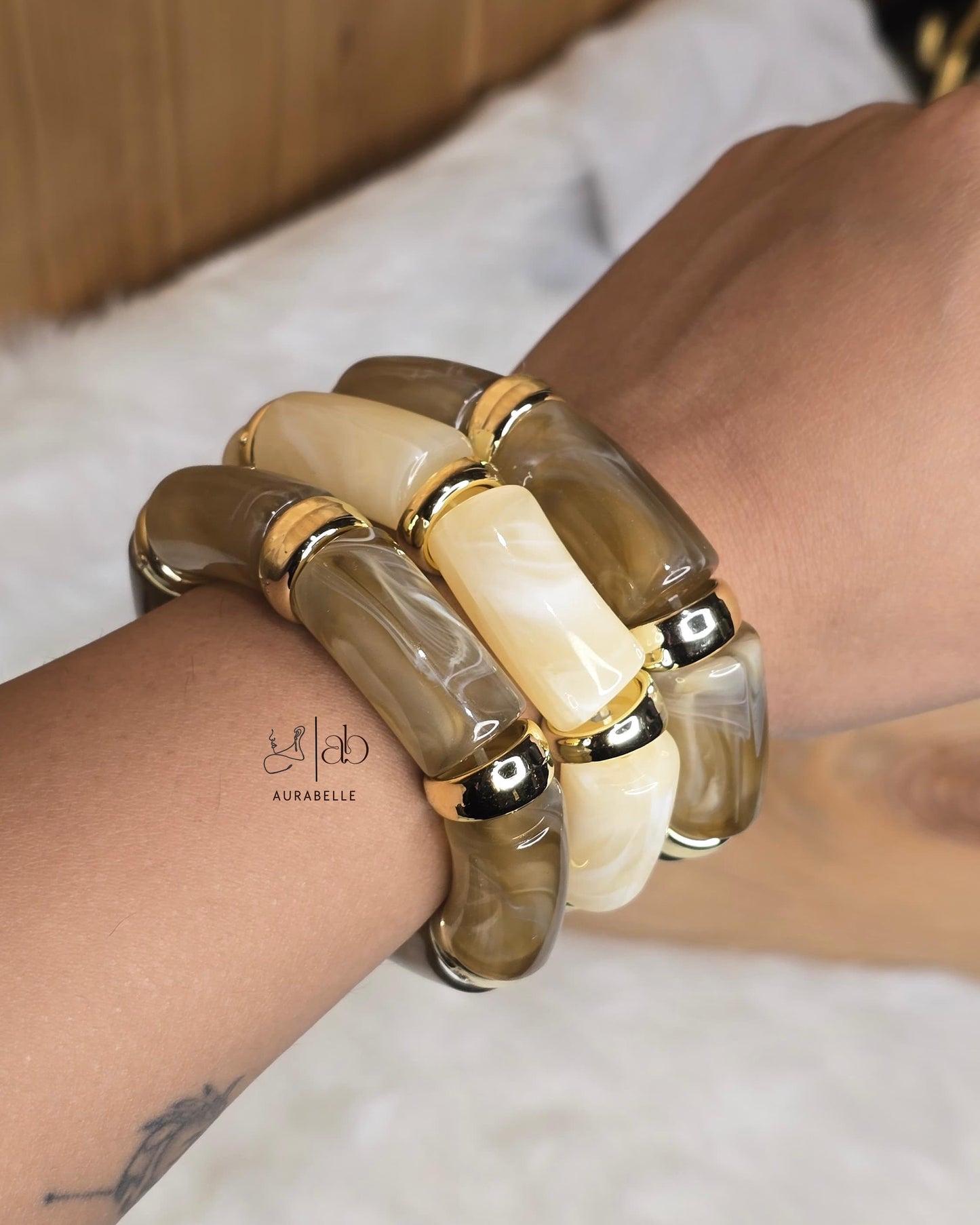 Retro Acrylic Chunky Bracelets- SET