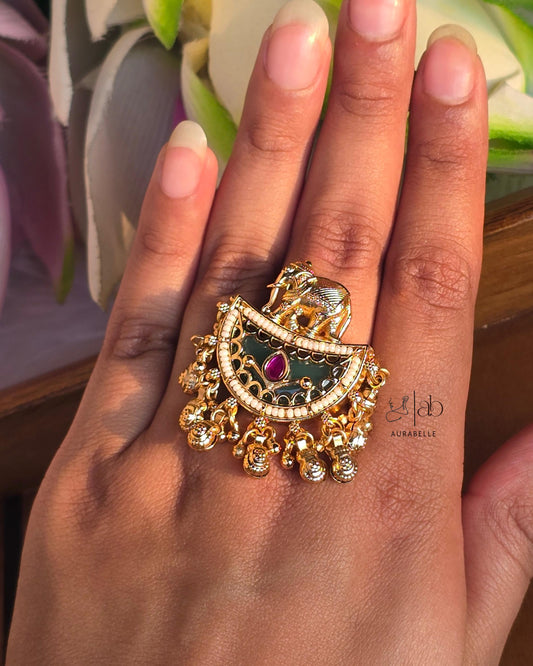 Elephant Ghungroo Adjustable Ring