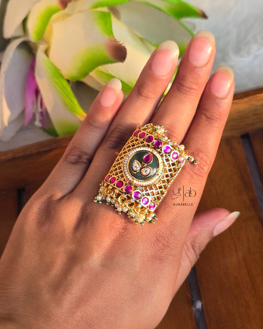 Saumaya Kundan Adjustable Ring