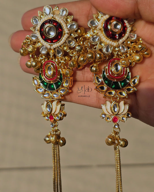 Kundan Lotus Kashmiri Earrings