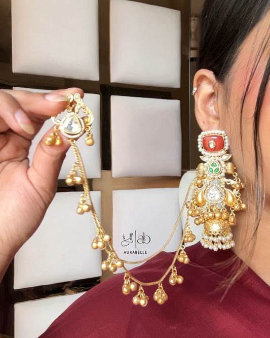 Meera Motif Jhumke with Chain