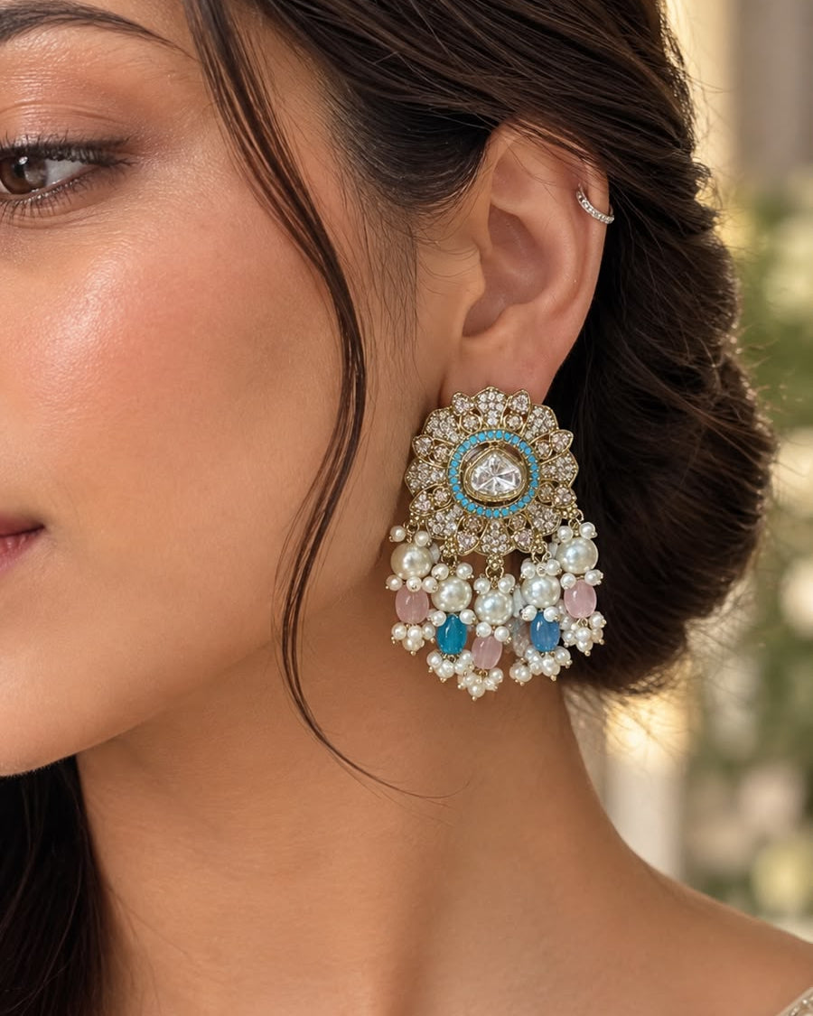 Devika Earrings- Blue