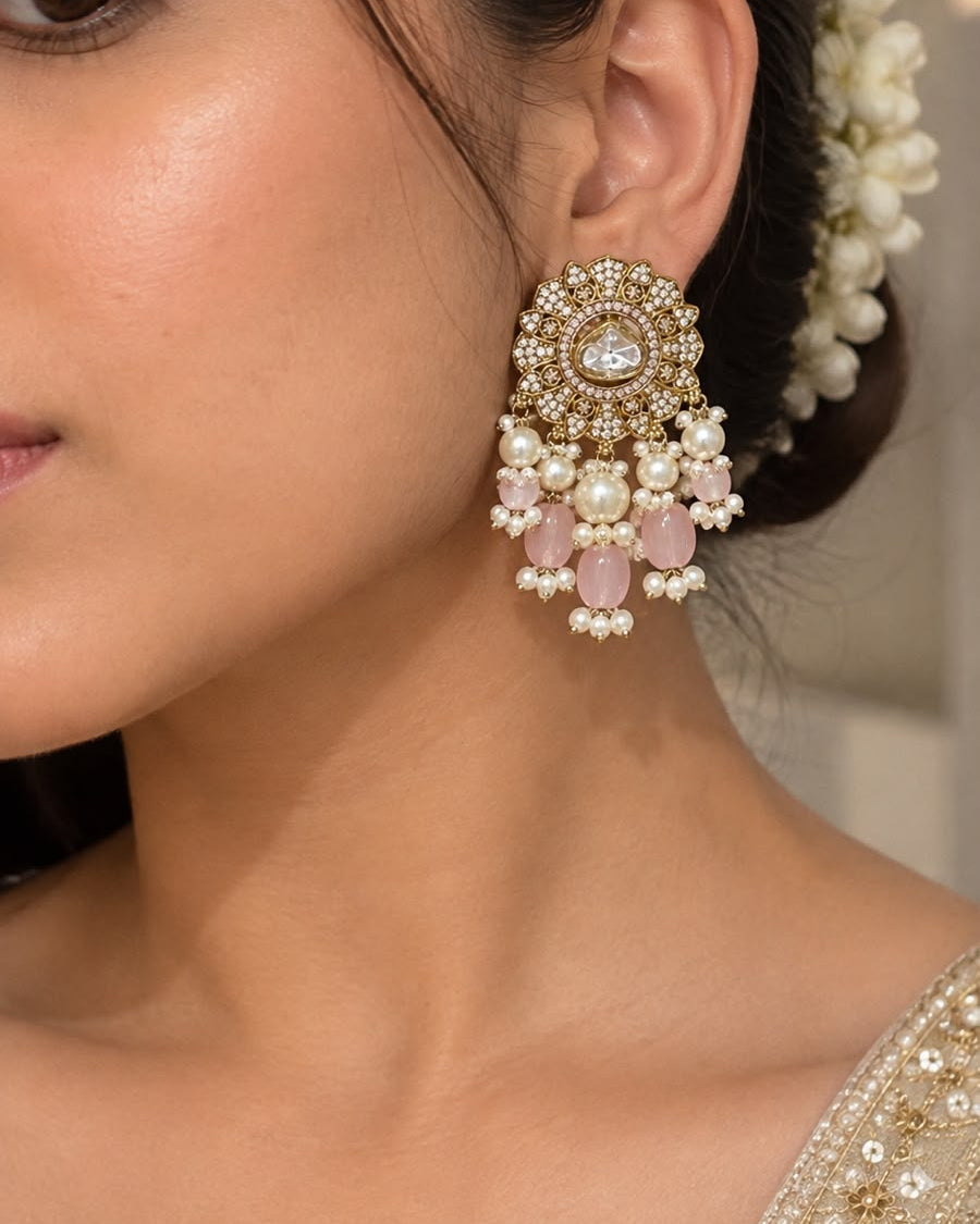 Devika Earrings - Pink