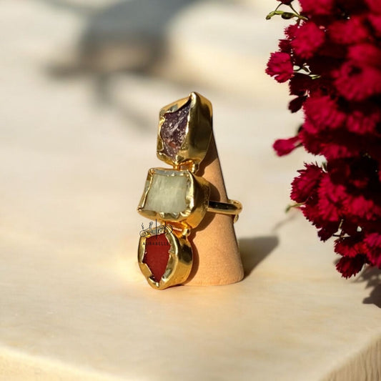 Golden Triad 18kt adjustable ring