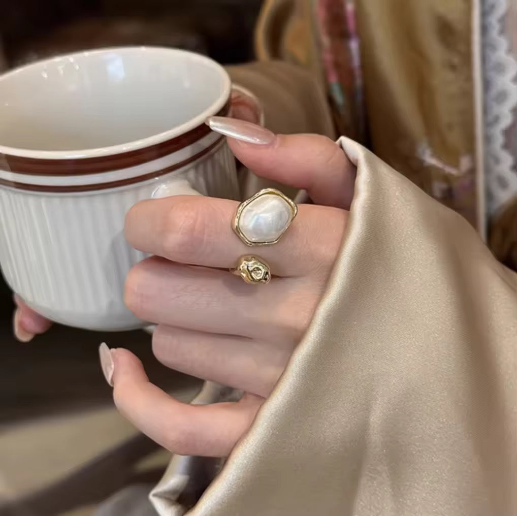 Pearl Embrace Adjustable Ring
