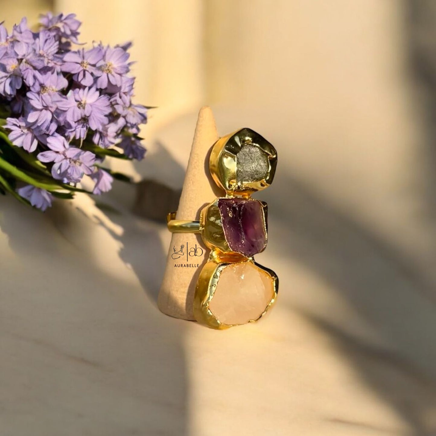 Golden Triad 18kt adjustable ring