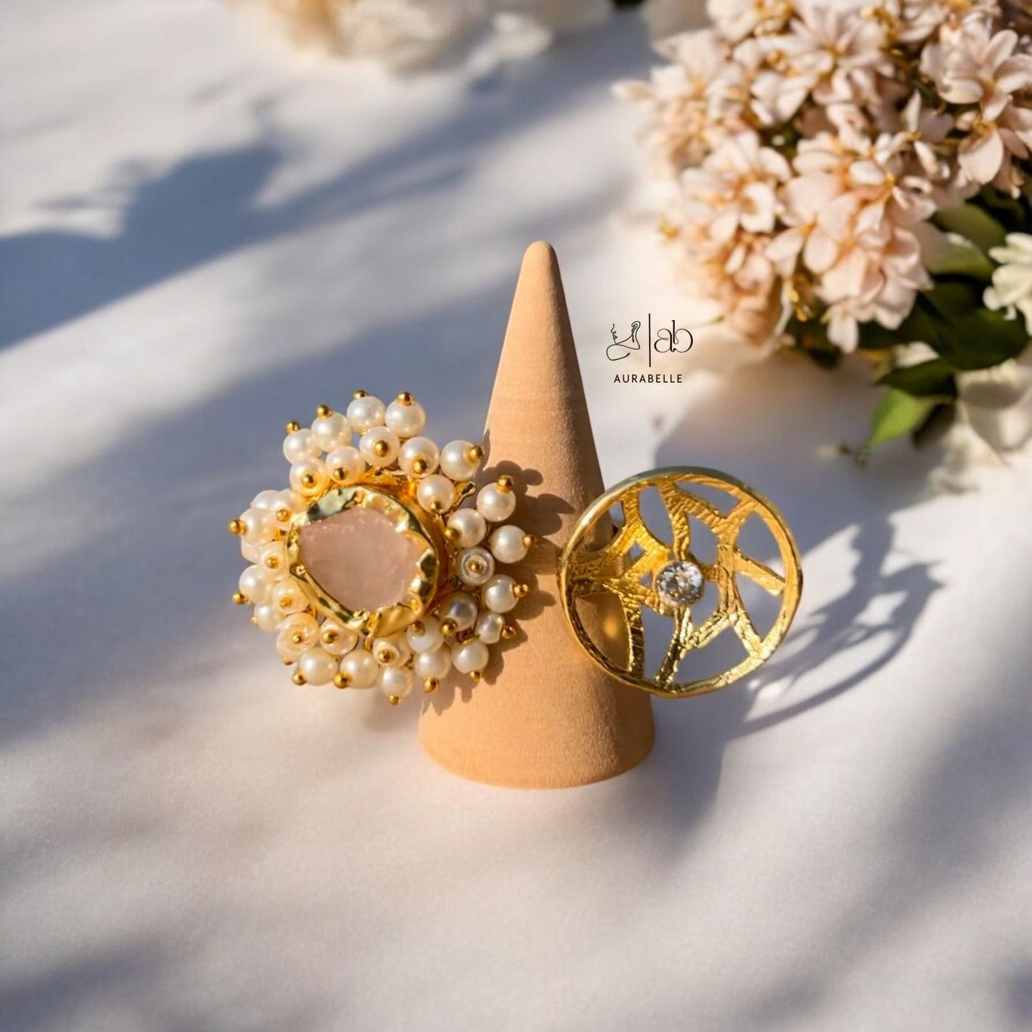 Pearl flower ring