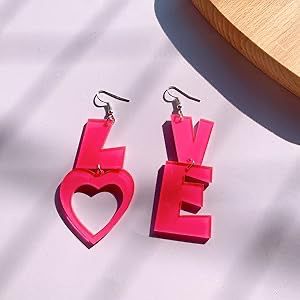 Acrylic Love Earrings