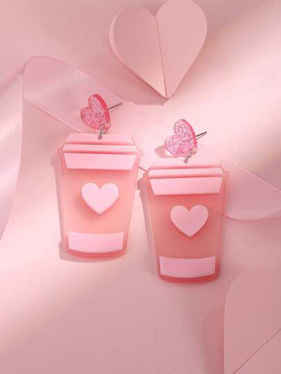 Pink Acrylic Earrings