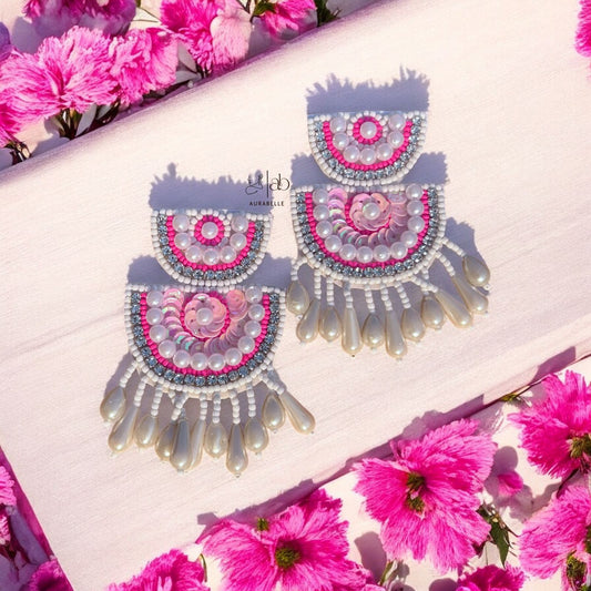 Pearl Blush Handmade Beaded Earrings
