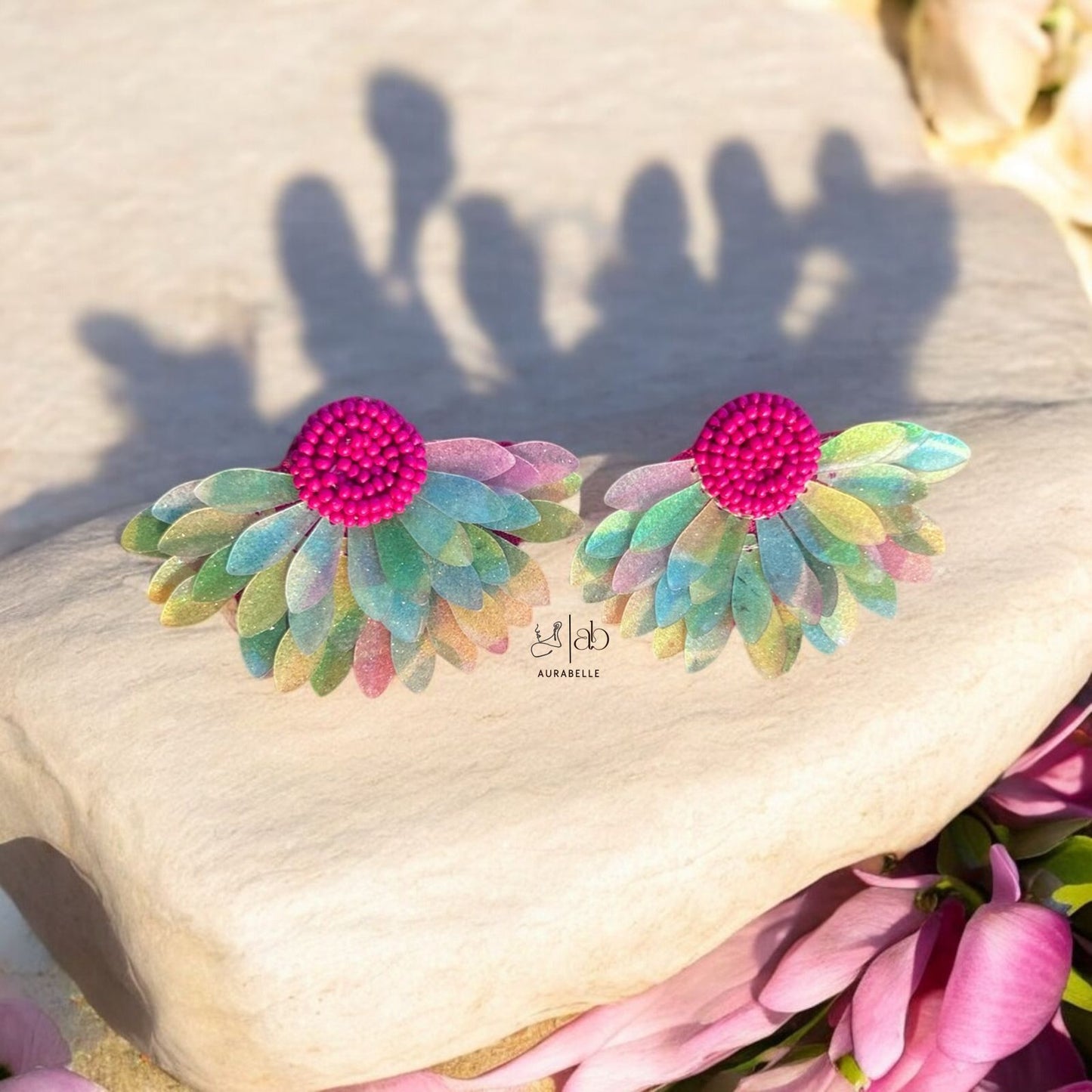 Mystic Petals Handmade Beaded Earrings