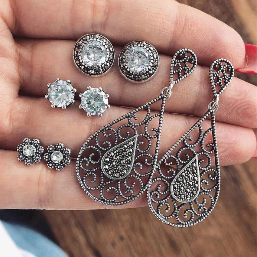 Oxidized Earrings Set