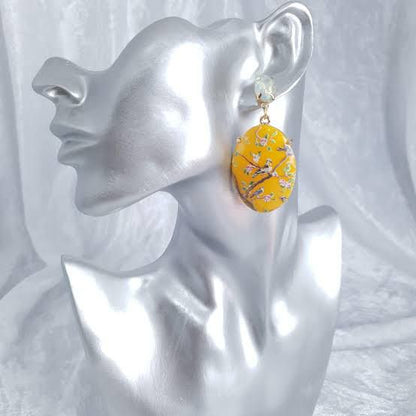 Printed Bird Earrings
