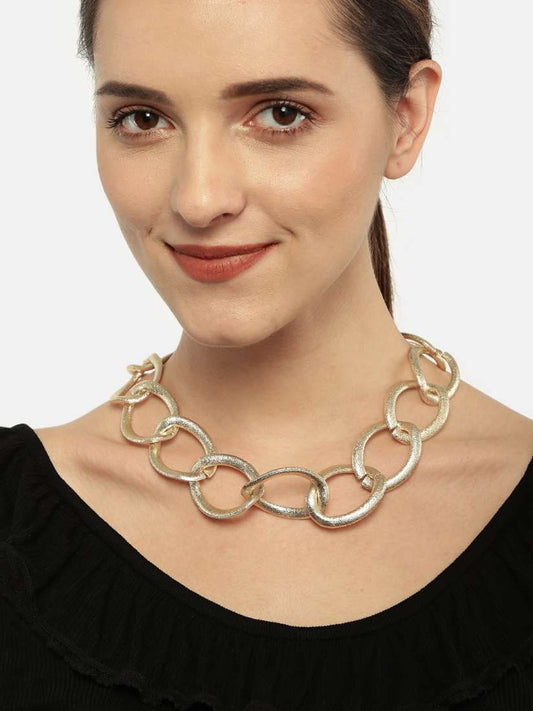 Golden Chunky Statement Necklace