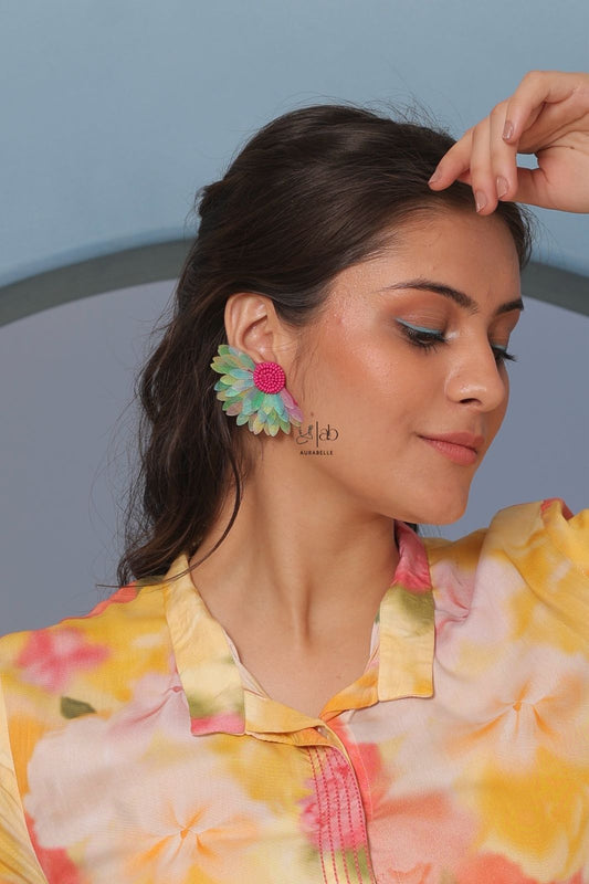 Mystic Petals Handmade Beaded Earrings