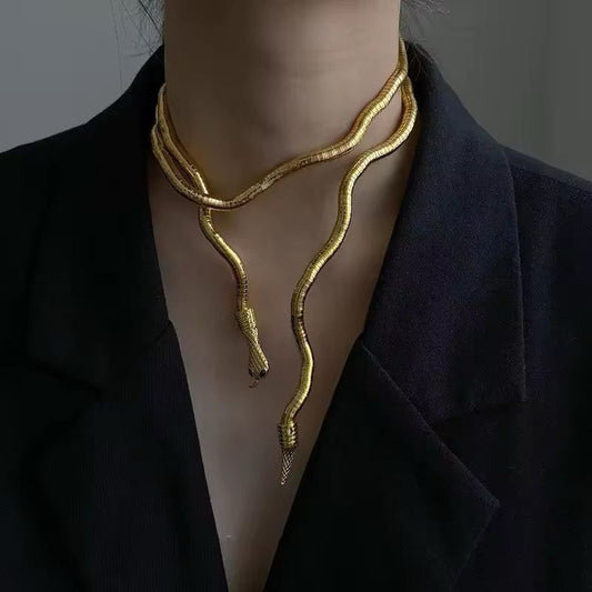 Serpent Wrap (2 in 1)- Bracelet and Neckpiece (GOLDEN)