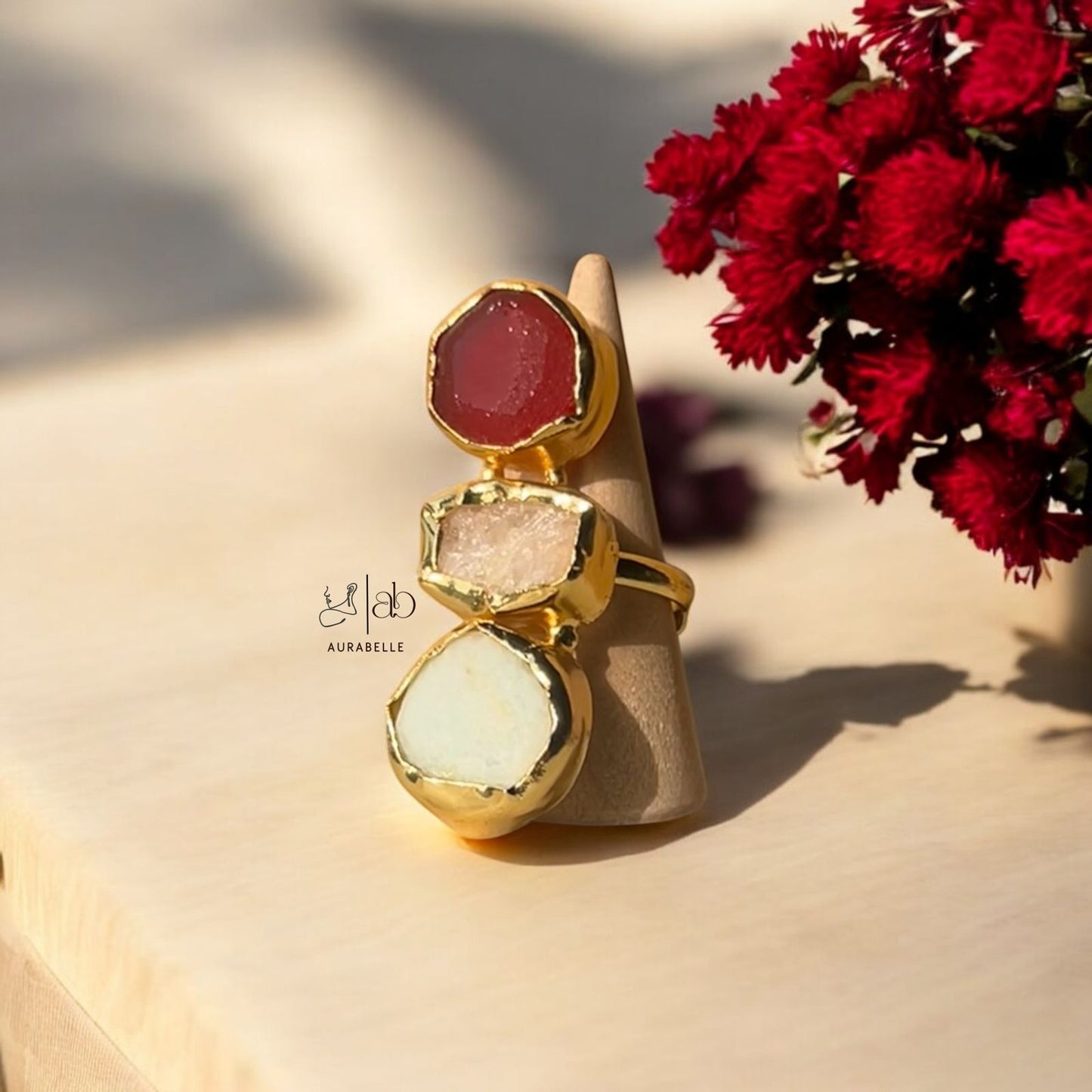 Golden Triad 18kt adjustable ring