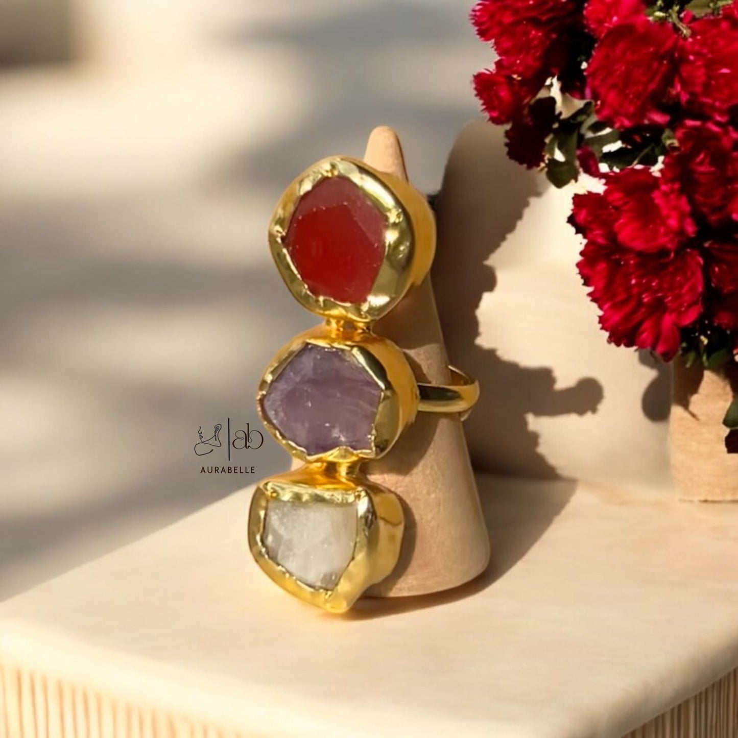 Golden Triad 18kt adjustable ring