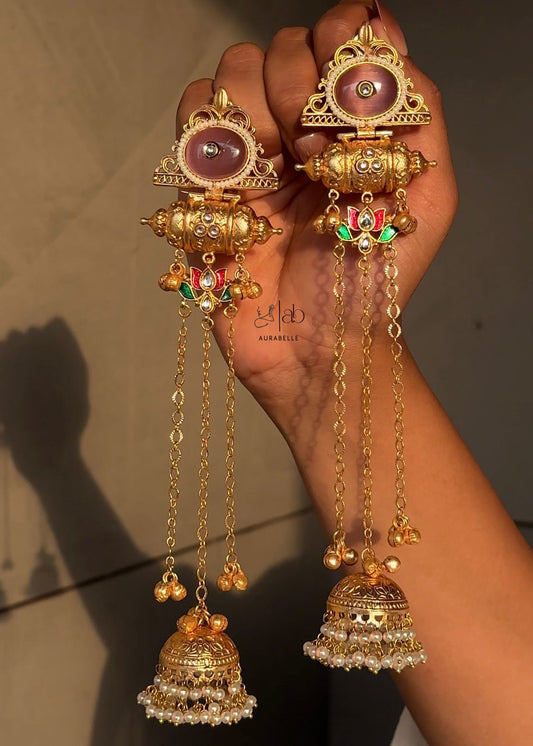 Divyani Kashmiri Earrings - Pink