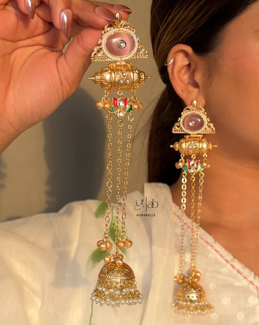 Divyani Kashmiri Earrings - Pink
