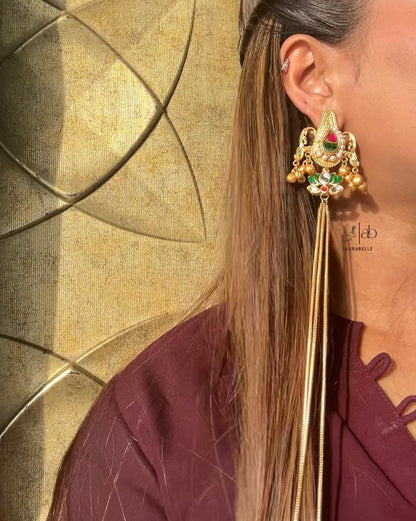 Lotus Kundan Kashmiri Earrings
