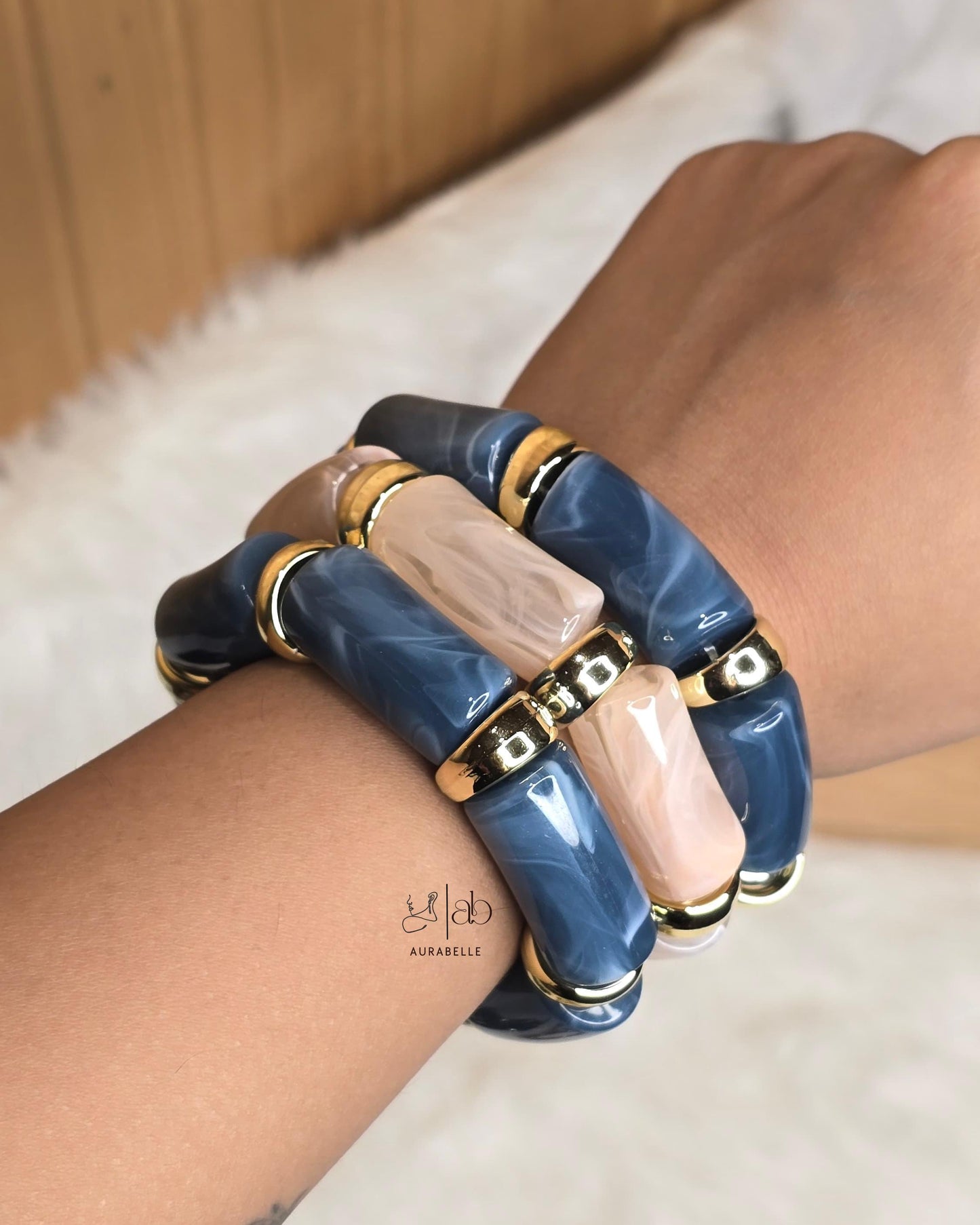 Retro Acrylic Chunky Bracelets- WARM