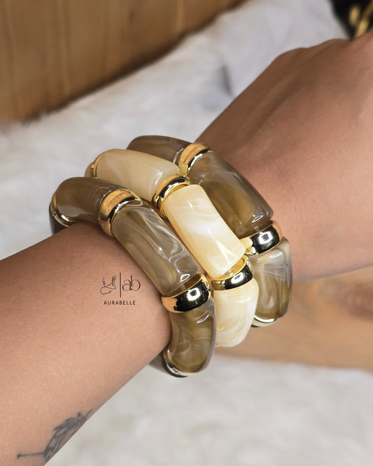 Retro Acrylic Chunky Bracelets- SET