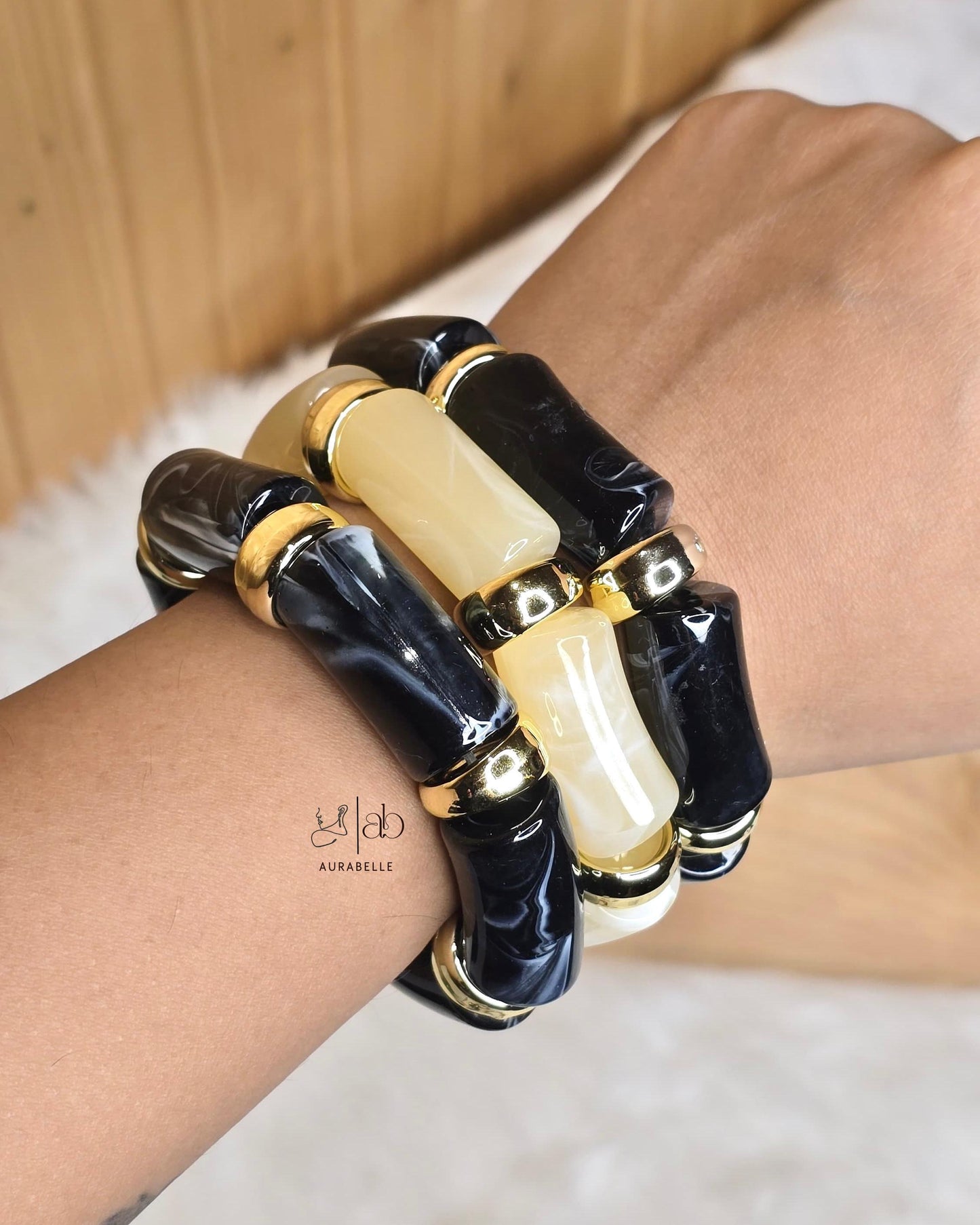 Retro Acrylic Chunky Bracelets- WARM