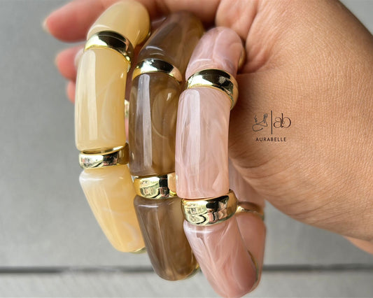 Retro Acrylic Chunky Bracelets- WARM