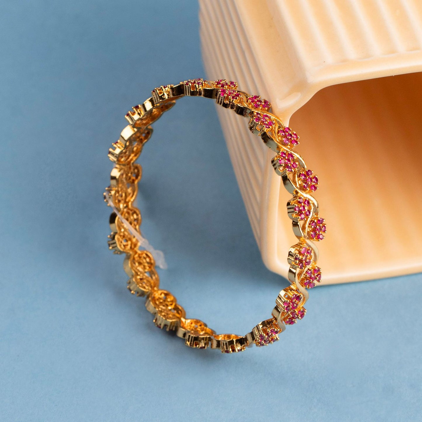 Ruby Flower Bangles