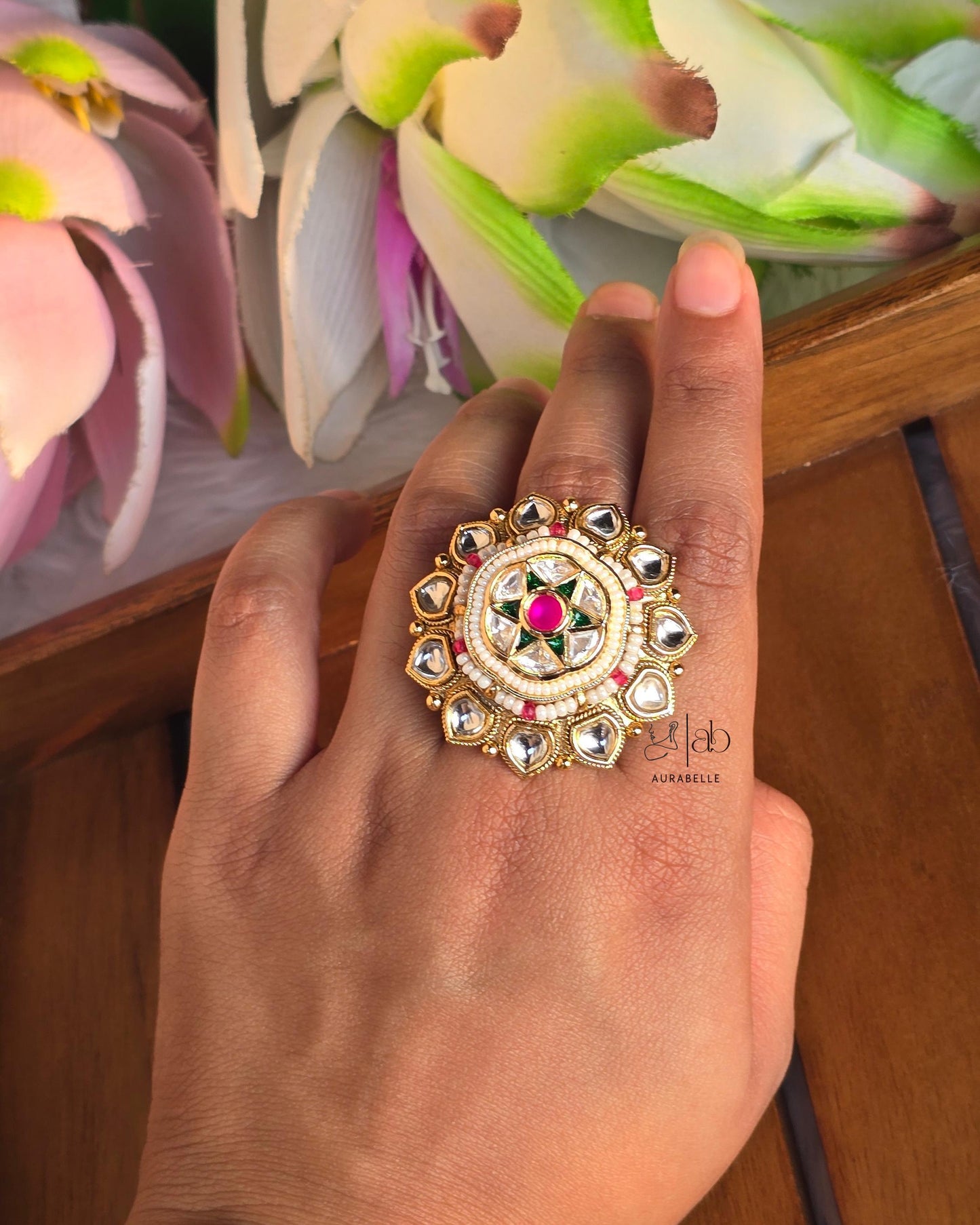 Izara Polki Adjustable Ring