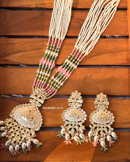 Azara Meenakari Pendant Set