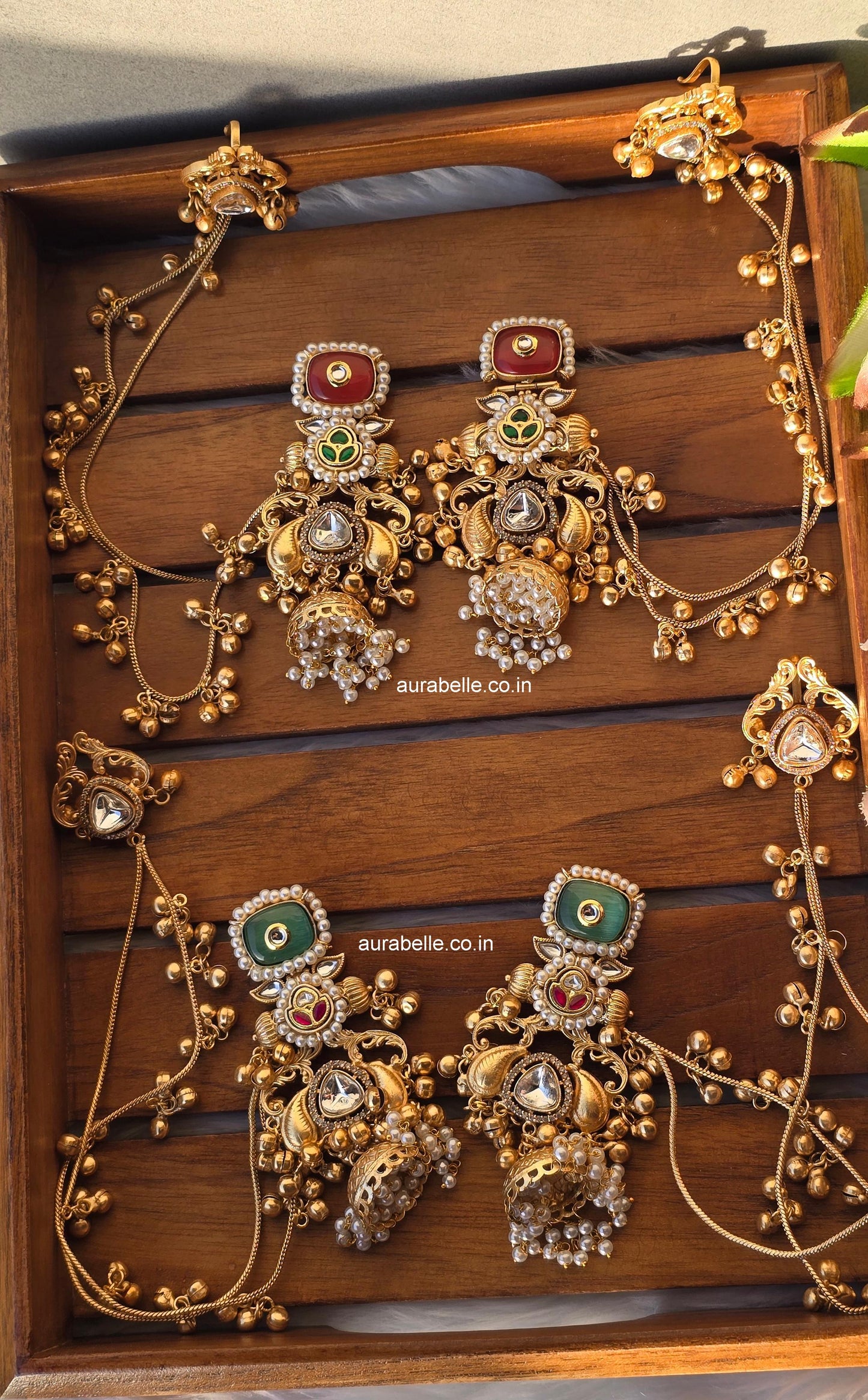 Meera Motif Jhumke with Chain