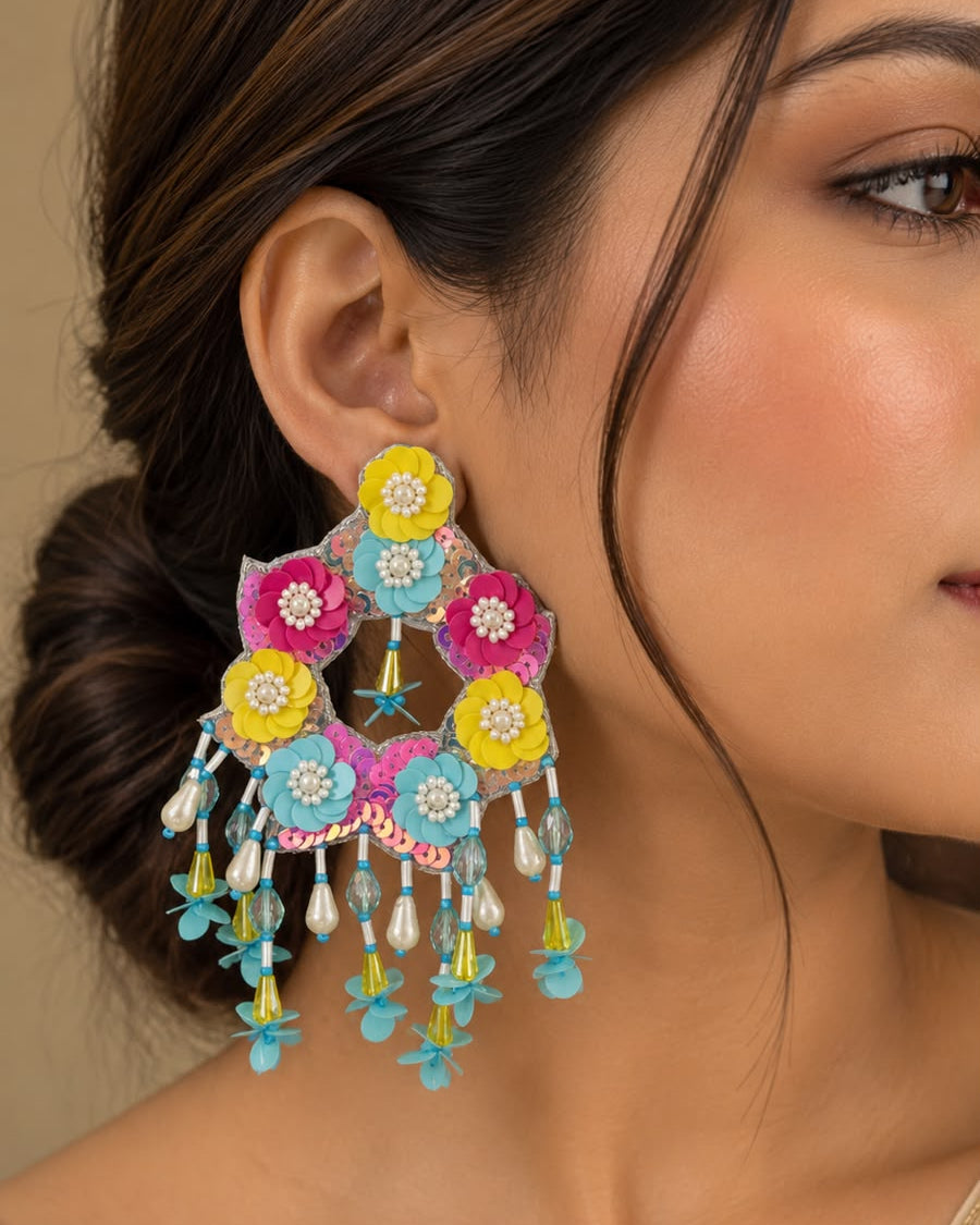 Holi Vibe Beaded Earrings