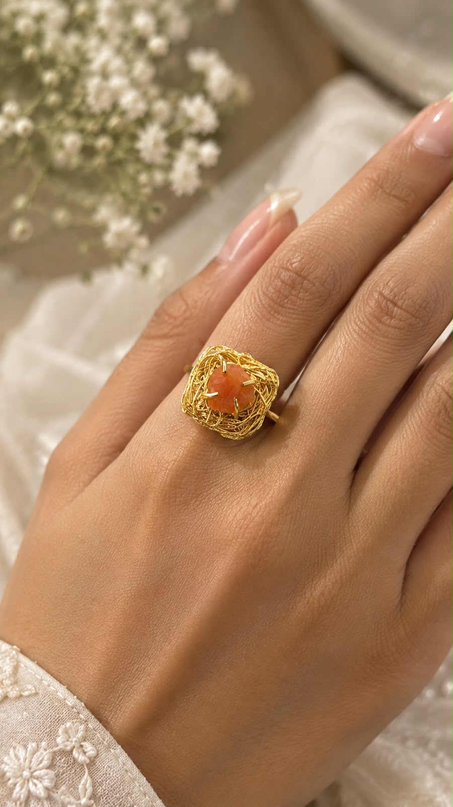 Single Stone Wire Ring