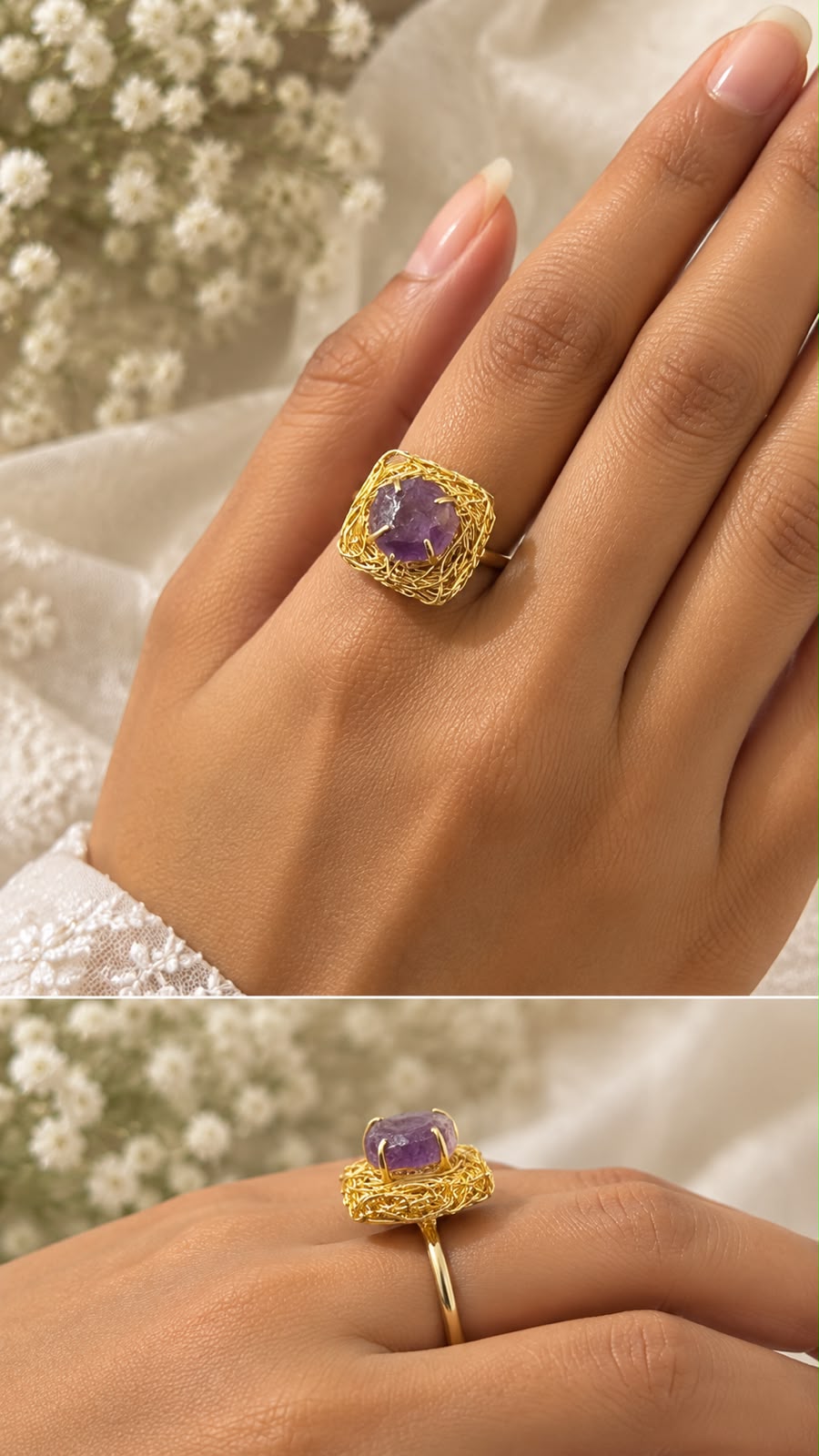 Single Stone Wire Ring
