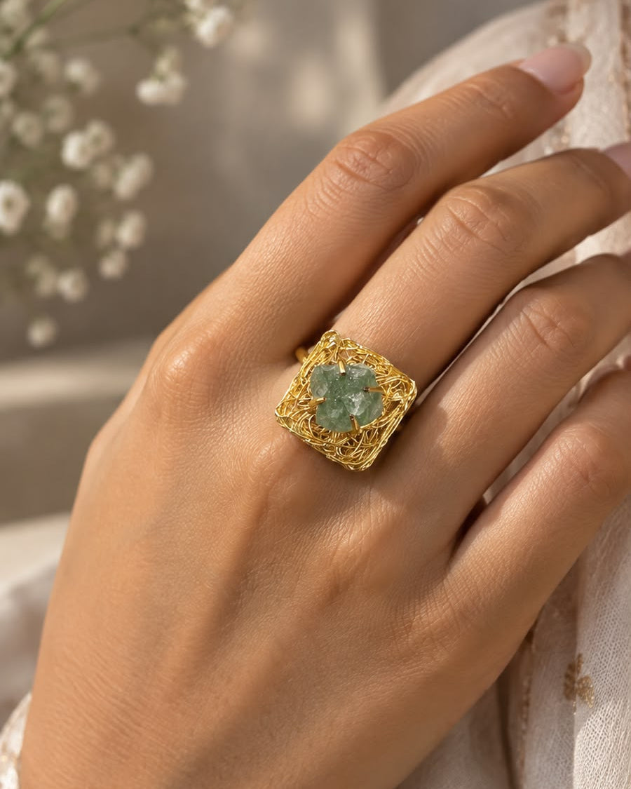 Single Stone Wire Ring